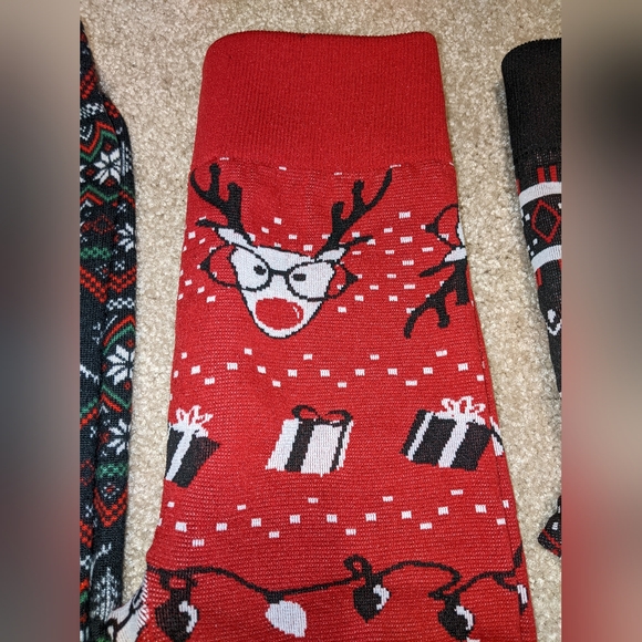 3 pairs of Holiday themed fleece lined leggings Sz M 7-9 EUC - Picture 5 of 10